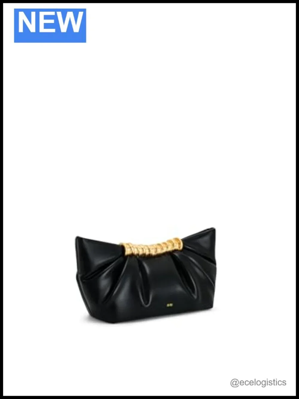 Vegan Leather Gold Hardware Clutch Crossbody Detachable Strap
